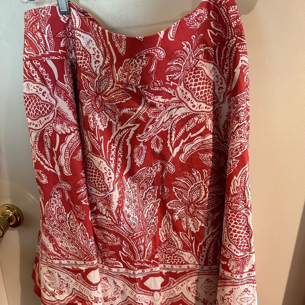 Talbots red and white a line skirt - Picture 4 of 4